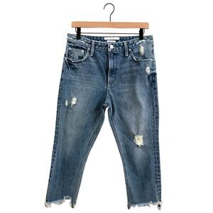 Tularosa Distressed “Hailey” Cropped Straight Jeans